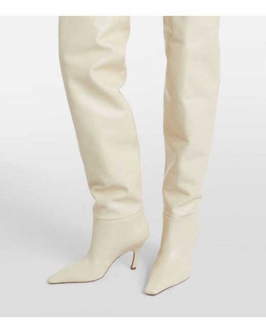 AMINA MUADDI White Jamie 80 Leather Over-The-Knee Boots