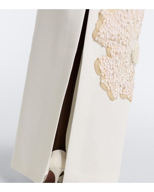 Rebecca Vallance White Sequined Strapless Gown