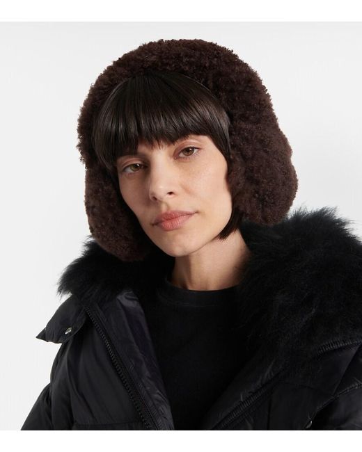 Yves Salomon Brown Shearling Earmuffs