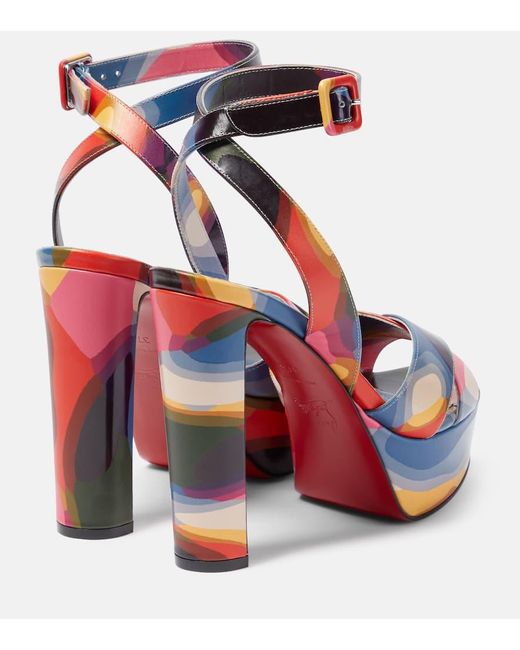 Christian Louboutin Blue Plateausandalen Supramariza 130 Aus Leder