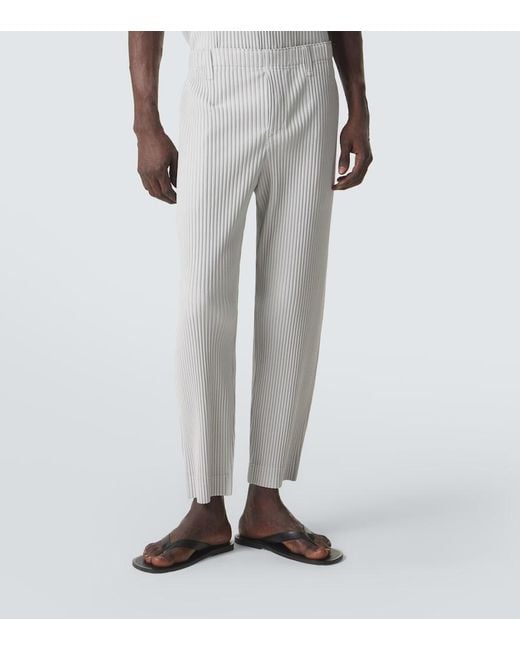 Homme Plissé Issey Miyake Gray Basics Pleated Straight Pants for men
