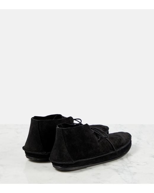 The Row Black Tyler Suede Ankle Boots