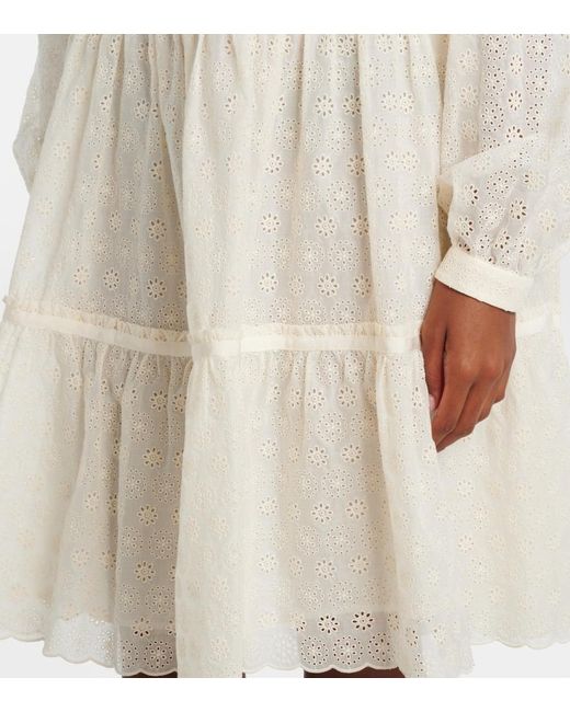 Valentino White Broderie Anglaise Cotton Shirt Dress