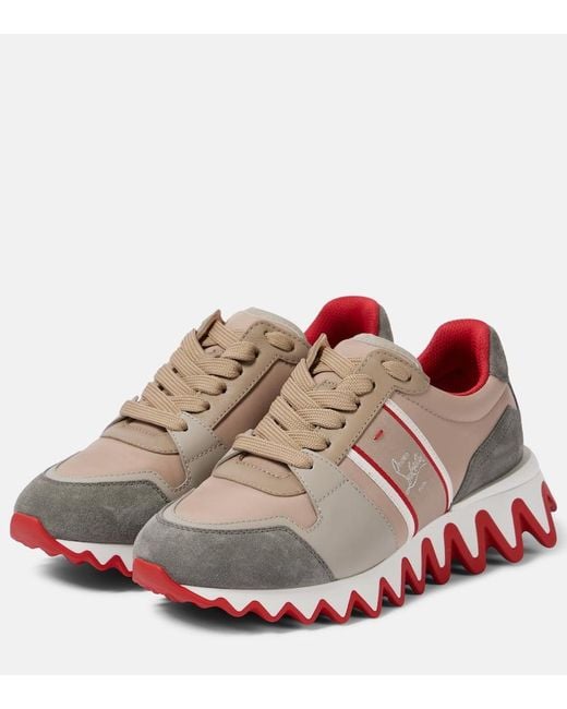 Christian Louboutin Brown Sneakers Nastroshark Mit Veloursleder