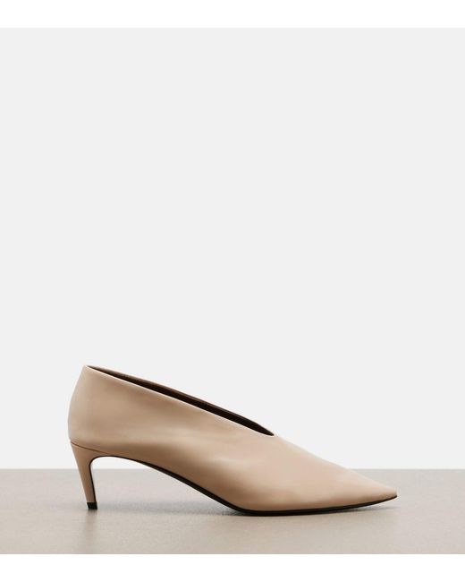 Khaite White Miriam Leather Pumps
