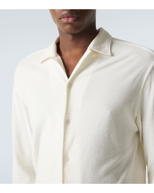 Zegna White Cotton And Silk Shirt for men