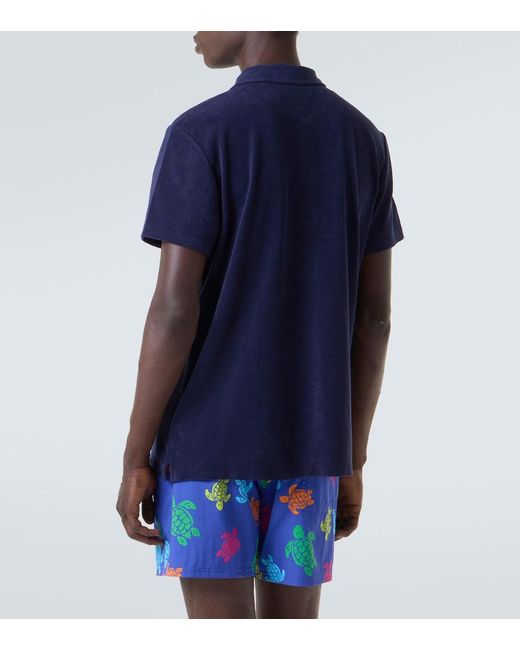 Vilebrequin Blue Phoenix Terry Toweling Polo Shirt for men