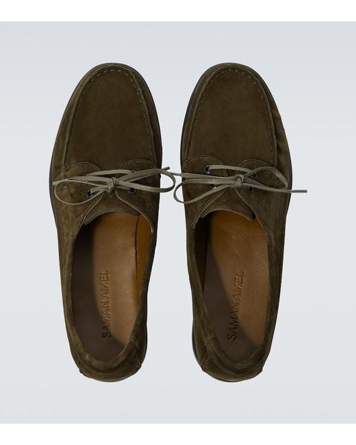 Saman Amel Green City Moc Suede Moccasins for men