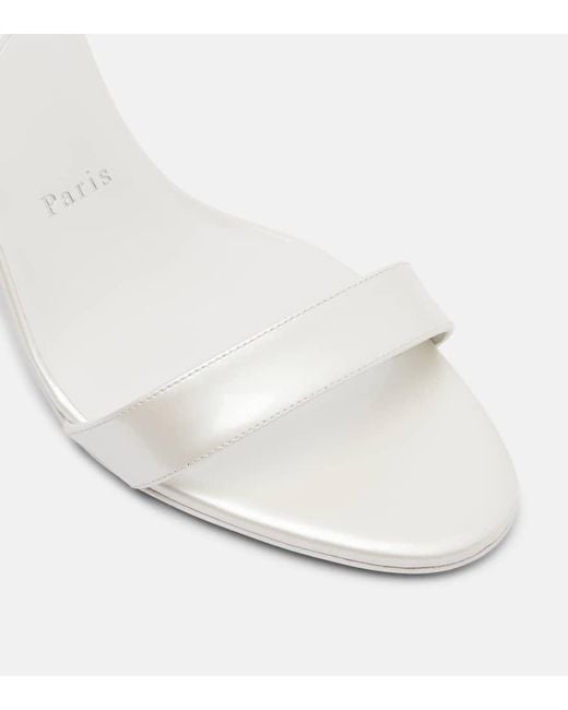 Christian Louboutin White Miss Z 80 Patent Leather Sandals