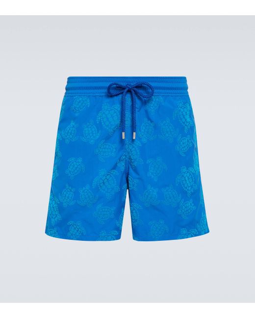 Vilebrequin Blue Moorea Printed Swim Trunks for men