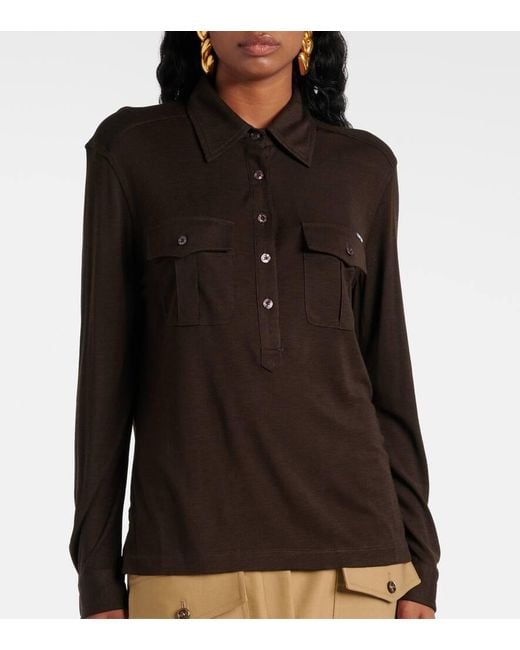 Tom Ford Black Jersey Top