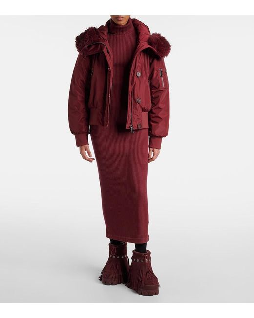 Goldbergh Red Vergara Fringed Suede Snow Boots