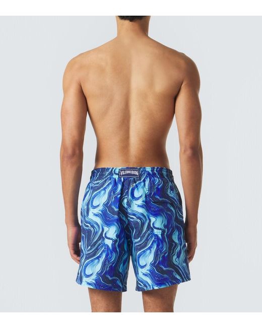 Vilebrequin Blue Moorea Printed Swim Trunks for men