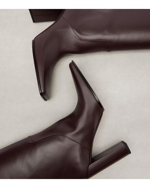 Alaïa Brown Leather Knee-High Boots