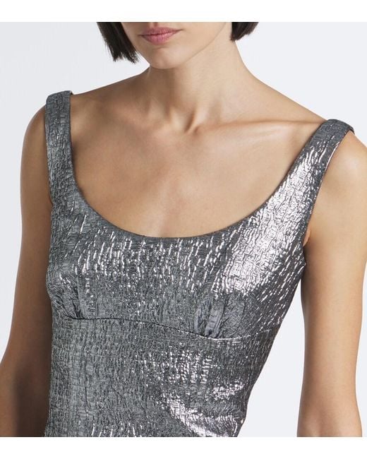 Roland Mouret Gray Jacquard Corset Dress