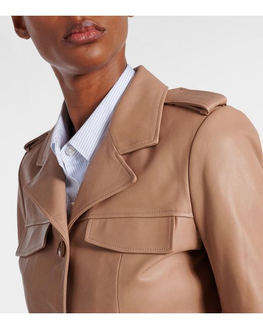 Dorothee Schumacher Natural Sleek Statement Cropped Leather Jacket