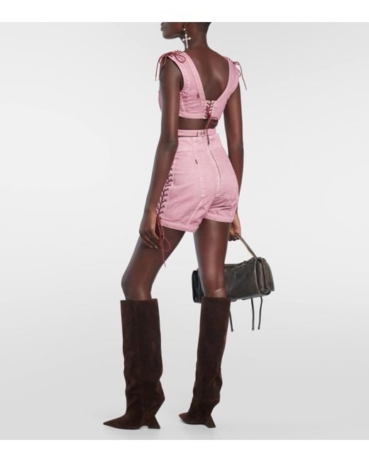 X KNWLS – Short corset a taille haute en jean Jean Paul Gaultier en coloris Pink