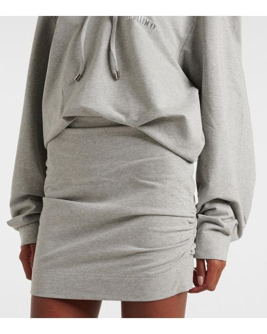 The Attico Gray Cotton-Blend Jersey Sweatshirt Dress