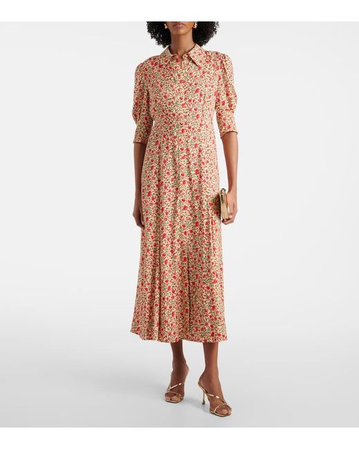 Abito Midi Bloom Con Stampa Floreale di Rixo in Pink