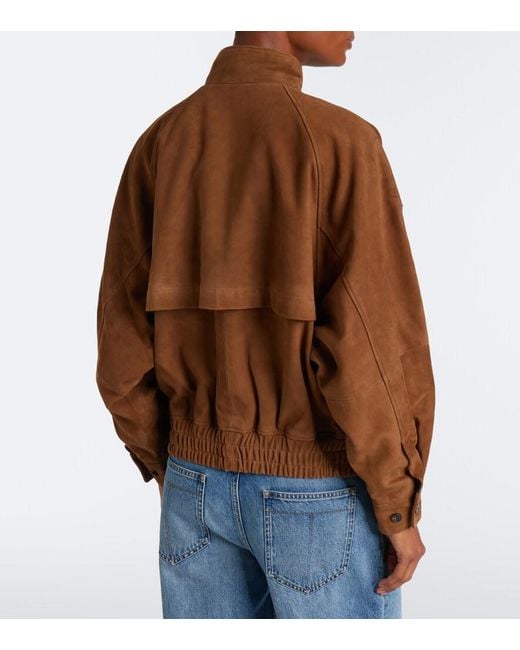 Agolde Brown Blair Suede Blouson Jacket