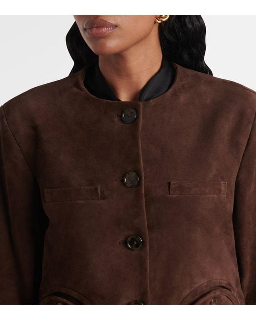Blazé Milano Brown Jacke Gliss Bolero Aus Veloursleder