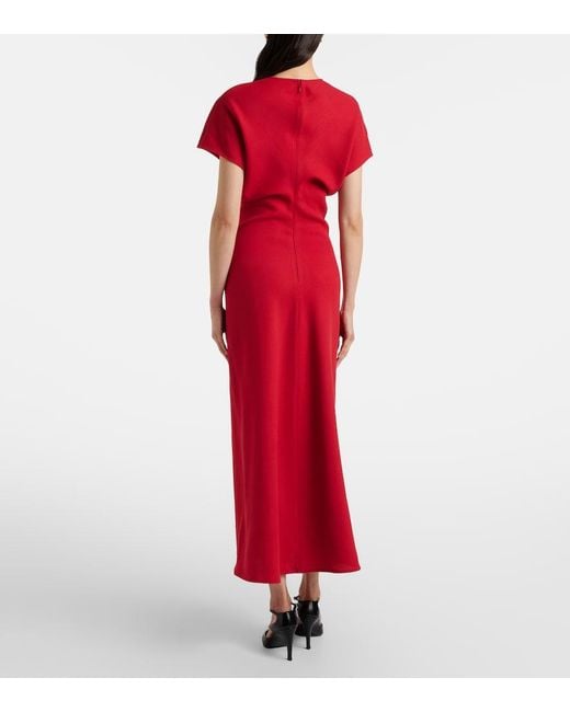 Totême  Red Slouch Wool Maxi Dress