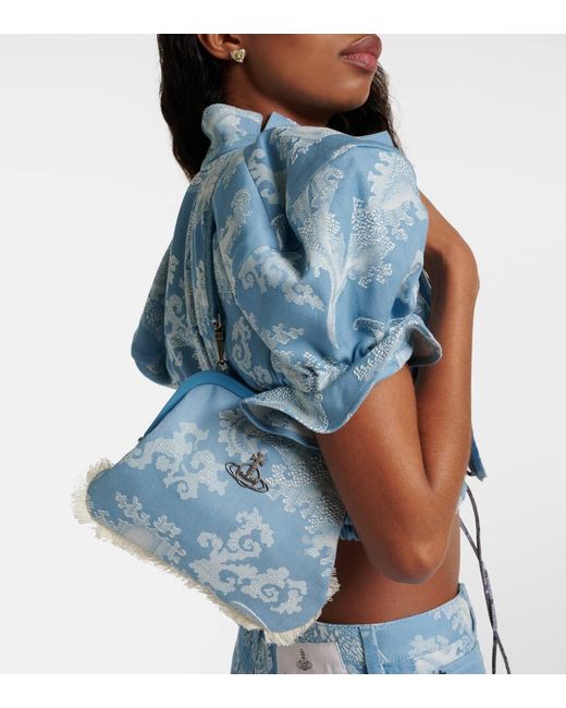 トートバッグ Vivienne Westwood Vivienne Westwood Women's Mulwray Small To Vivienne Westwood Vivienne's Small Jacquard Tote Bag in Blue