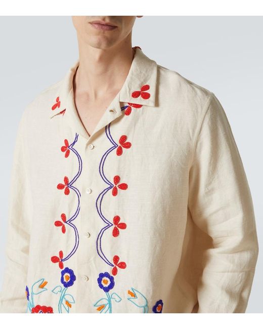 Camicia Garden Party di Bode in White da Uomo