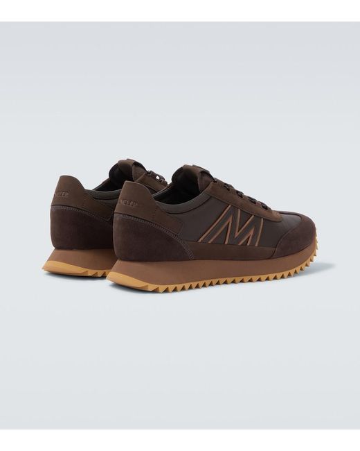 Moncler Brown Pacey2 Suede-Trimmed Sneakers for men