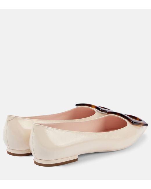 Roger Vivier Pink Ballerinas Gommettine Ball Aus Leder