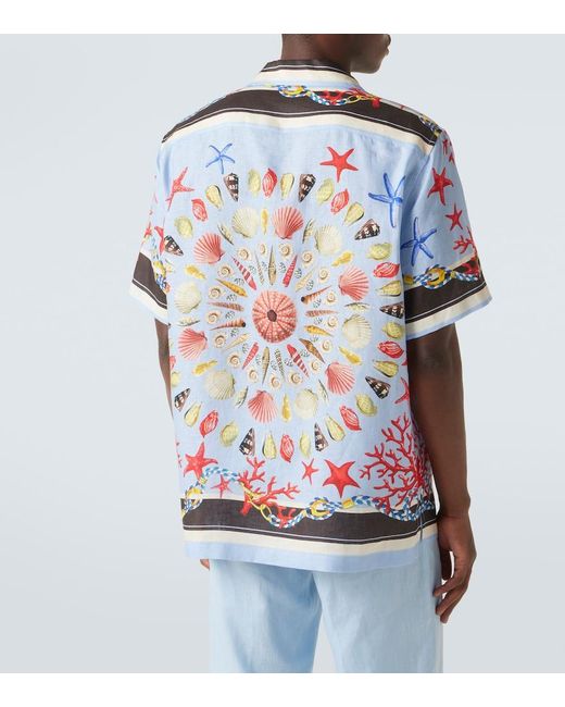 Dolce & Gabbana Blue Shirt With A Shell Motif for men