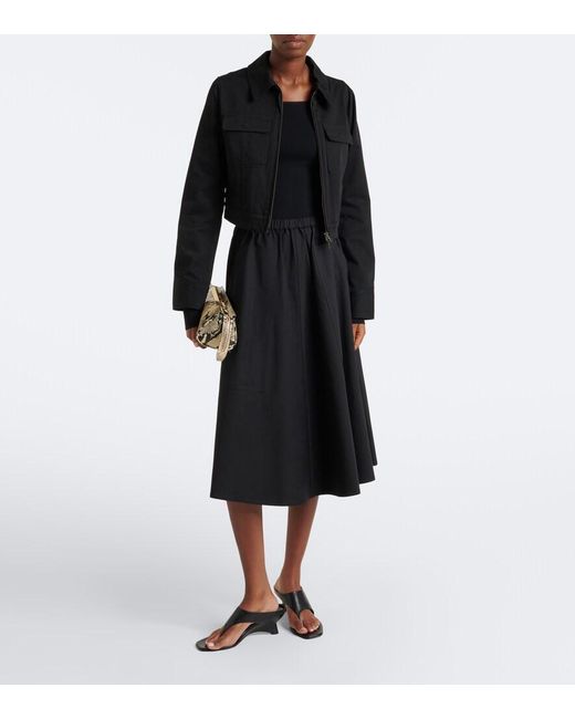 Vince Black Cropped Cotton Jacket