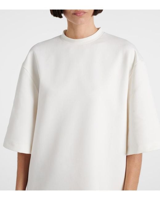 Wardrobe NYC White Cotton-Blend T-Shirt Dress