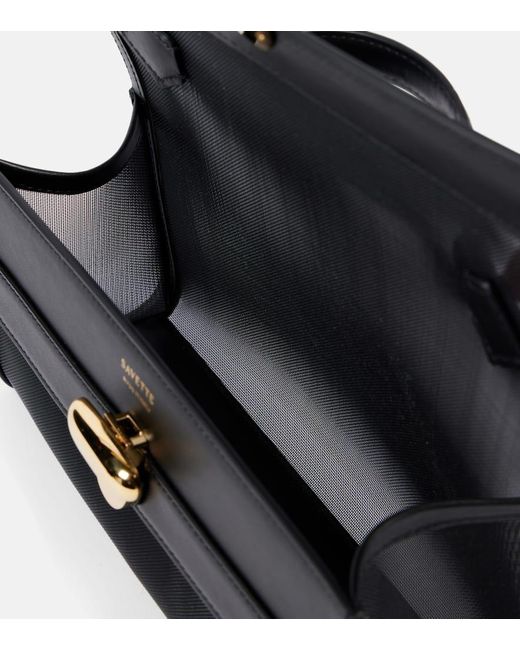 SAVETTE Black Tote Symmetry Pochette Aus Mesh
