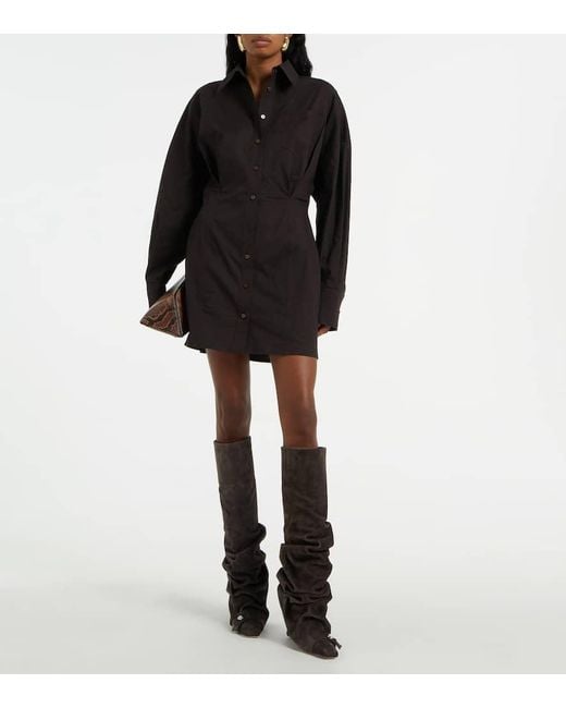 The Attico Black Juno 95 Suede Knee-High Boots