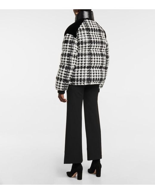 Moncler Black Erine Checked Puffer Jacket
