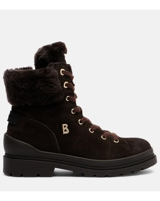Bogner Black St. Moritz Lace-up Boots With Spikes
