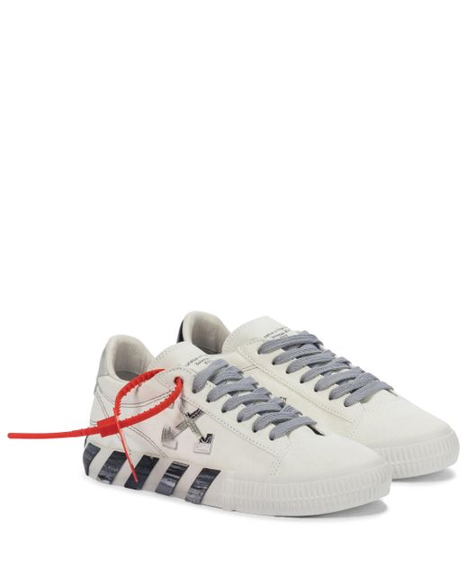 Off-White c/o Virgil Abloh Gray Low Vulcanized Canvas Sneakers