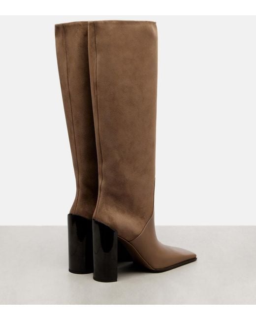 Alaïa Brown 55 Leather Knee-High Boots