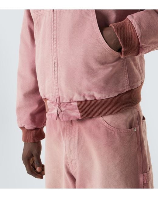 Sudadera Cropped De Algodon Auralee de hombre de color Pink
