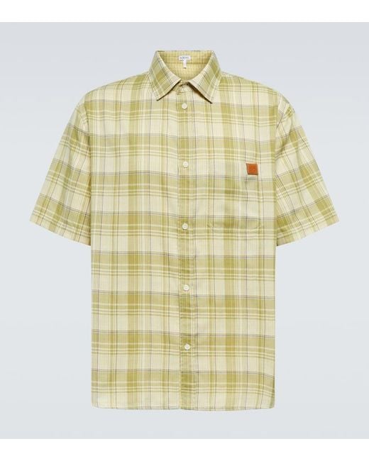 Loewe Metallic Checked Gauze Shirt for men