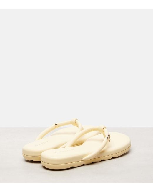 Gianvito Rossi Natural Fiji Leather Thong Sandals