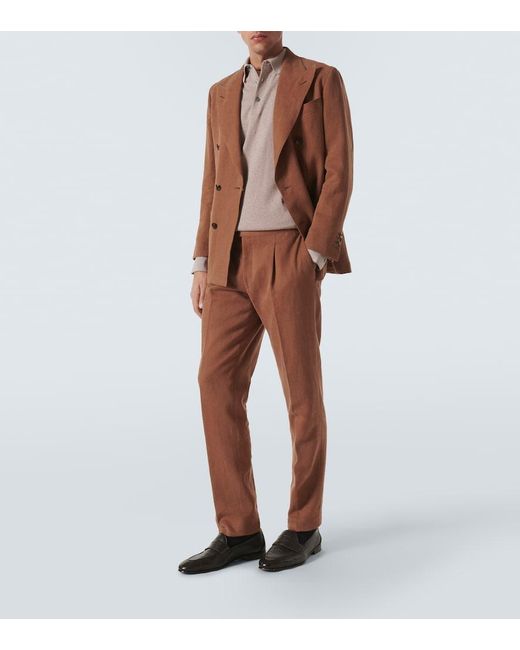 Zegna Natural Cotton Henley Shirt for men
