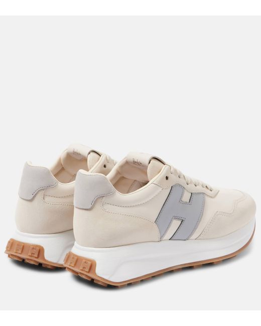 Hogan White H641 Suede Sneakers