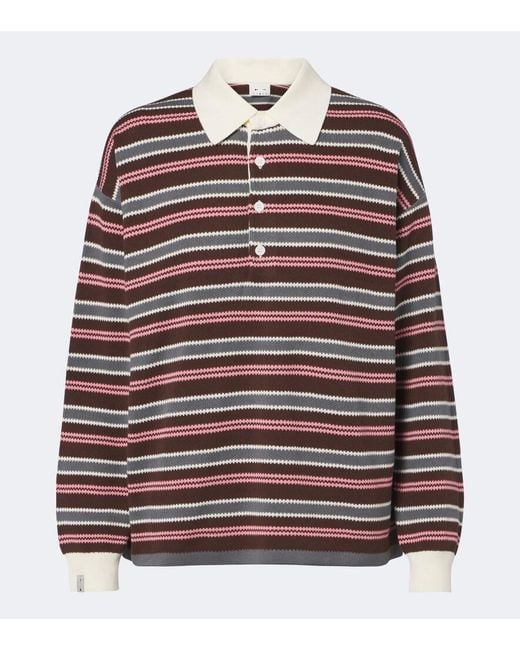 The Upside Red Wonder Striped Cotton Polo Sweater