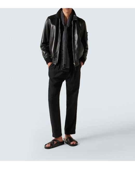 Tom Ford Black Leather Blouson Jacket for men