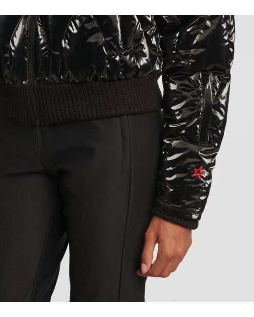 Perfect Moment Black Carving Quilted Down Ski Jacket
