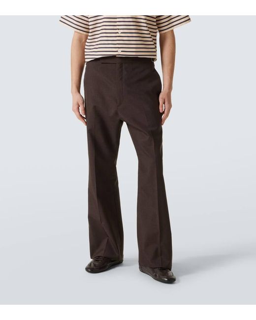 Prada Weite Hose Aus Mohair Und Seide in Brown für Herren