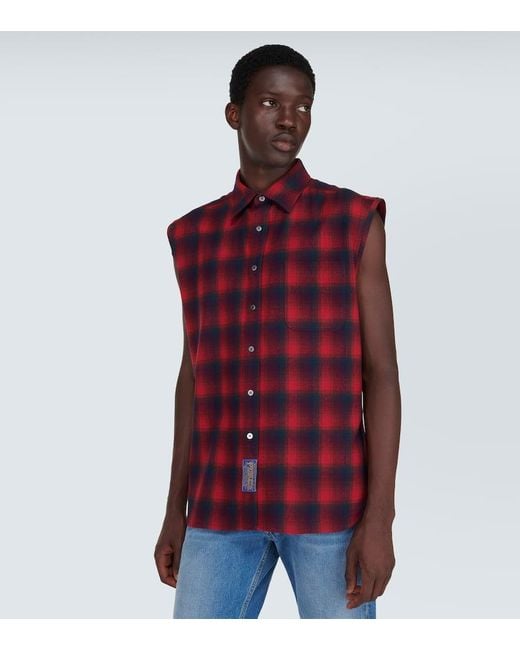 X Pendleton Camisa Sin Mangas De Lana A Cuadros Maison Margiela de hombre de color Red