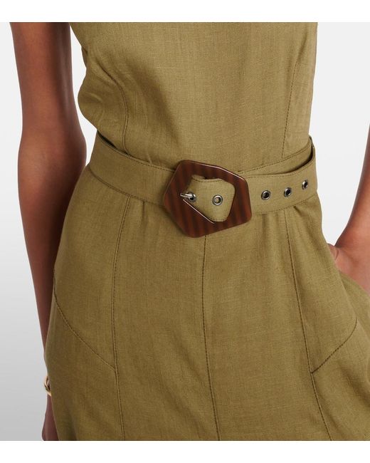 Diane von Furstenberg Green Elliot Belted Maxi Dress
